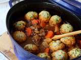 Ragoût de boeuf à la bière, dumplings aux herbes