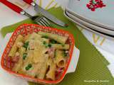 Rigatoni aux jambon et petits pois