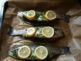 Truites au four, garniture aux herbes