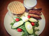 Burger de porc à la grecque et sauce tzatziki maison