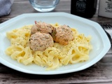 Boulettes de saumon et tagliatelle