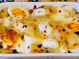 Gratin pommes de terre, chou fleur et œuf dur