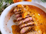Magret de canard aux oranges sanguines et miel d'oranger