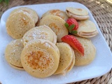 Minis pancakes fourrés à la pâte à tartiner façon sandwich