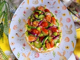 Oeufs de pâques saumon et crudités