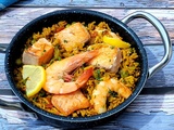 Paella au saumon et légumes