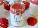 Panacotta au miel et coulis de fraise Ww