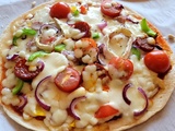 Pizza façon Mama Mia jambon, chorizo, poivron