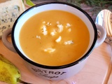 Velouté de patates douces aux poires et au bleu d’Auvergne au Thermomix