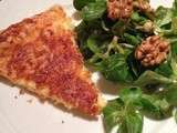 Tarte savoyarde, salade de mâche et noix