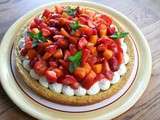 Tarte fraîche fraises et abricots