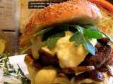 Burger aux champignons, sauce au fromage