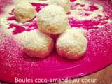 Boules coco-amande au coeur de chocolat