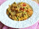 Curry de lentilles corail, poivrons et petits pois