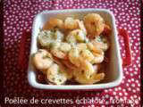 Poêlée de crevettes à l'échalote, au fromage ail et fines herbes et à la ciboulette