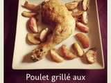 Poulet grillé aux pêches blanches