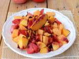 Salade de melon, tomates et pêches jaunes