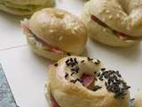 Minis Bagels maison boeuf-guacamole et jambon serrano-fromage frais