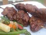 Brochettes de bavette de boeuf grillée