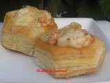 Vol-au-vent au saumon, aux crevettes et au brie