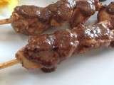 Brochettes de poulet marinade aigre-douce