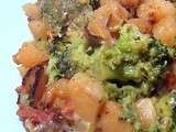 Gratin de pommes de terre, bacon, brocoli et cancoillotte