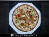 Pizza blanche express au jambon et tomates cerise