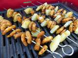 Brochettes crevettes ananas