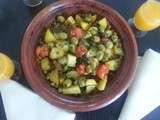 Tajine de bœuf, pdt, petits pois, et tomates cerises