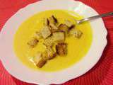 N° 14 - Concours  Reine des courges  - Soupe de Potiron et ses croutons  maison  aillés