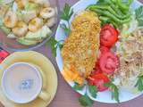 Repas : Cordon bleu maison, endive sésame, tomate, banane avocat au sucre de coco