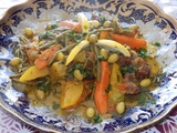 Tajine au veau et loubias verts