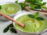 Gaspacho de courgettes à l’avocat et aux petits pois | Recette rapide