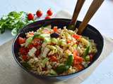 Grande salade de pâtes aux légumes