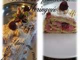 Bûche meringuée aux framboises