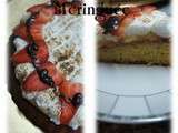 Gâteau au citron,fraise meringuée