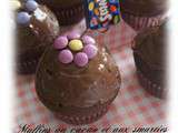 Muffins au cacao et aux smarties