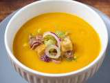 Soupe de Butternut et petits croutons ail et cumin