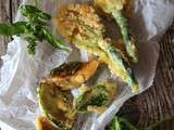 Tempura de fleurs de courgettes et feuilles de basilic