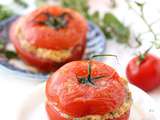 Tomates farcis persillade, mozarelle et jambon blanc