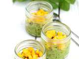 Verrine de tartare de courgette jaune et le riz vert