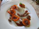 Mousse de chevre frais,abricots confits a la verveine