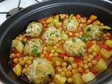 Gourmandine m'a cuisinee avec le Tajine de Kefta de Poisson aux Légumes