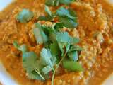 Soupe de lentilles corail au curry, coriandre