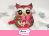 Modelage hibou de noël en pâte à sucre