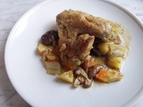 Ailerons de poulet fermier légumes d'hiver shiitakés ras el hanout pomme et citron confit