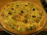 Pizza saumon , mozzarella, petits pois