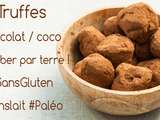 Truffes au chocolat et lait de coco sans gluten, sans lait (paléo et vegan)