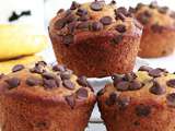 Muffins banane pépites de chocolat hyper moelleux (base Banana Bread)