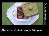 Marmites de diots aux petits pois